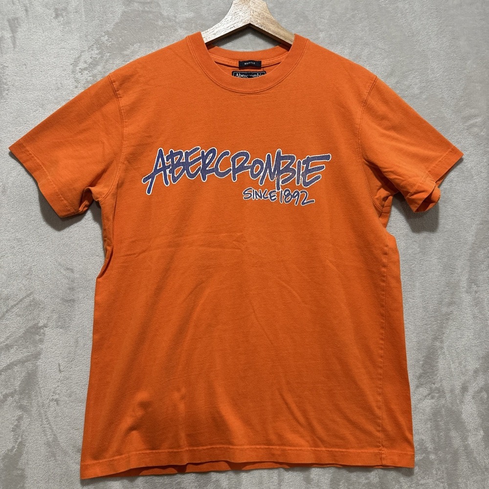 Vintage Y2K-era Abercrombie & Fitch Muscle Men's L Orange T-shirt Short Sleeve